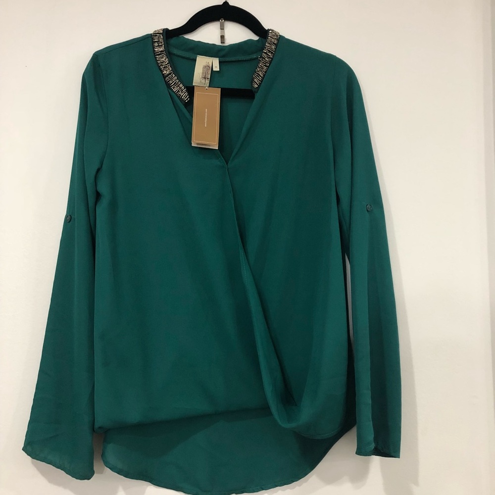 Emerald green blouse